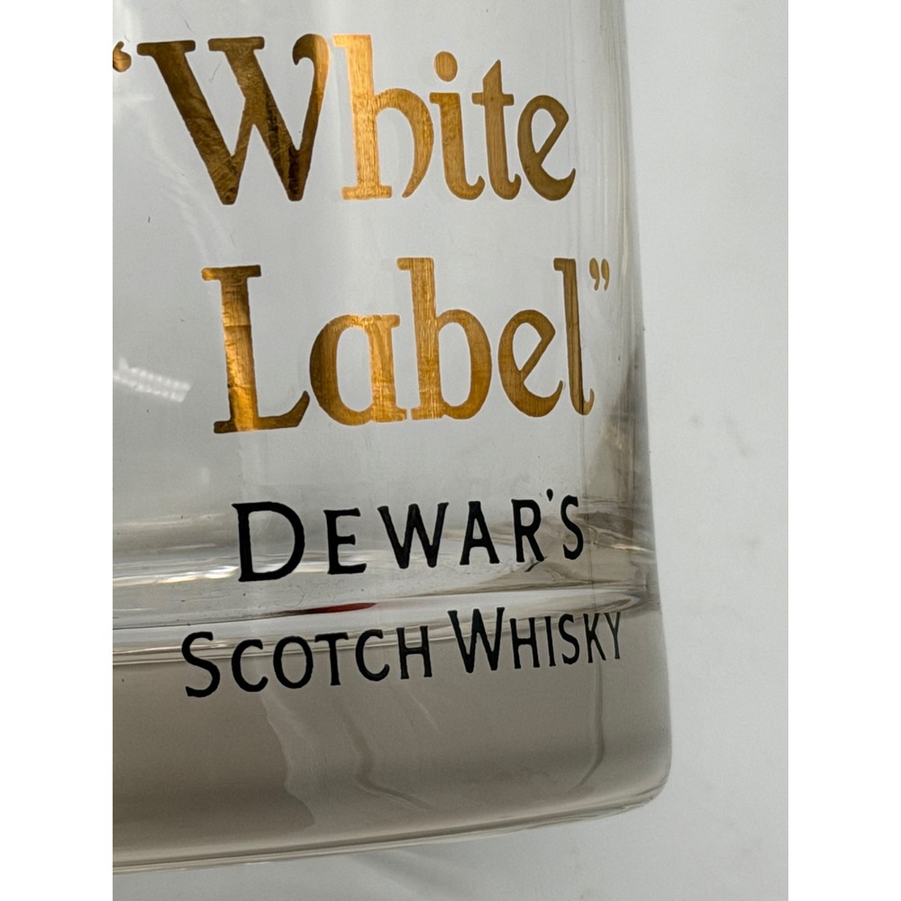 Vintage Dewars White Label Scotch Whisky Rocks Glasses Gold Highland Piper Set 5